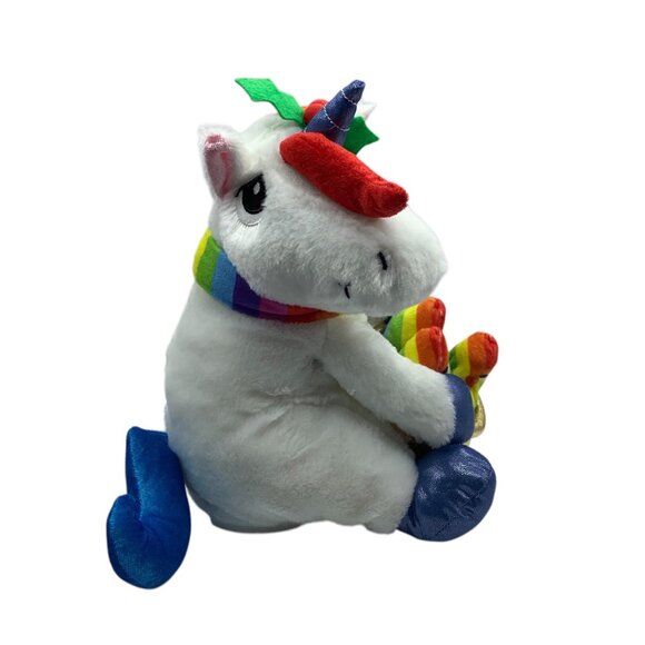 Gemmy Plush Christmas Animated Rainbow Unicorn Dances & Sings 11" Deck the Halls - Picture 3 of 7